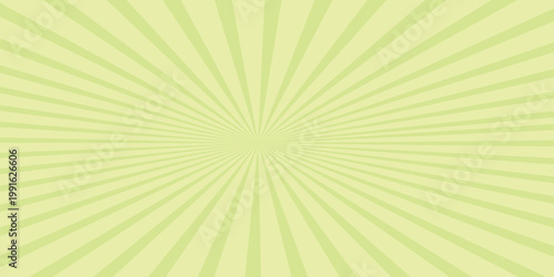 A retro sunburst background illustration features a vintage grunge texture with radial yellow and green light rays beaming from a summer starburst design.