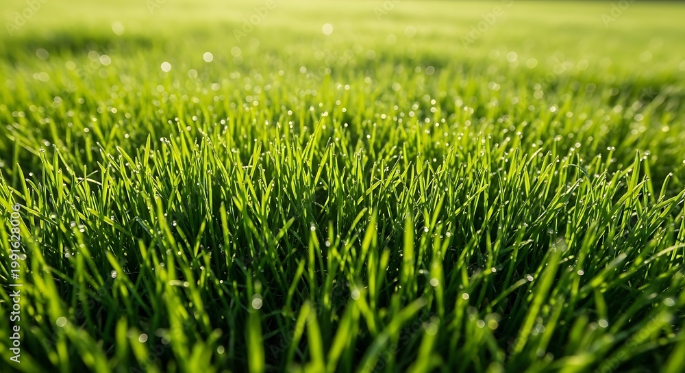 Obraz premium A close-up view of a lush green field of grass