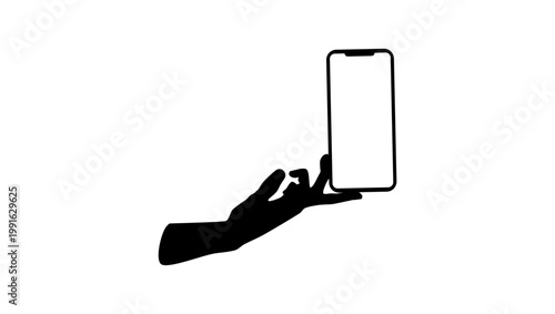 smartphone Mockup, black vector silhouette