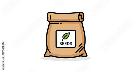 Brown paper bag of seeds.