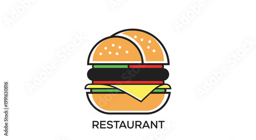 Hamburger Icon Restaurant Food Symbol.