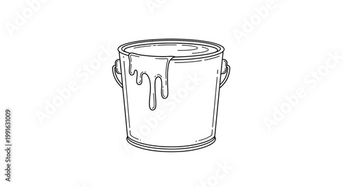 Paint Bucket with Dripping Paint.
