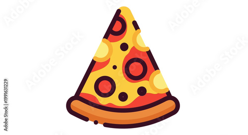 Slice of Pizza with Cheese Topping.