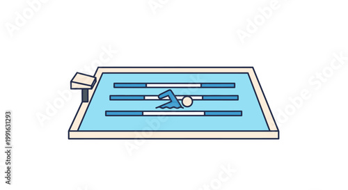 Swimmer in a swimming pool lane.