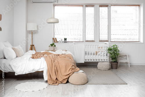 Interior of light room with...