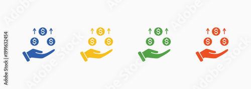 Income Icon Set Color Multiple Style Collection Element For Design