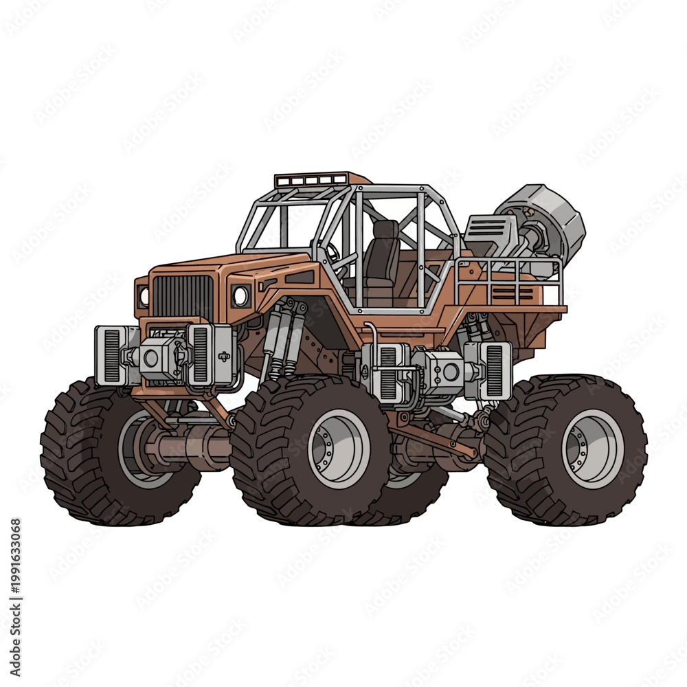 Obraz premium Large off road vehicle with oversized tires.