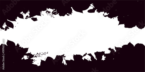 Black grunge ink splat border frame with splatter texture and vintage dirty artistic design illustration