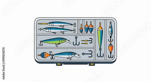 Fishing Lures in Metal Case.