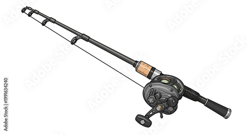 Fishing rod and reel equipment for angling hobby.