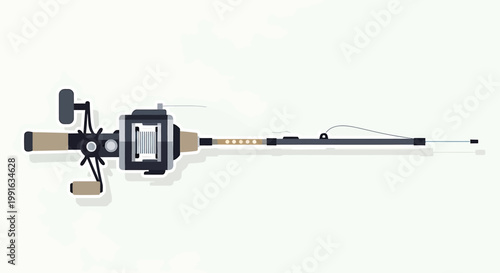 Fishing rod with reel attached closely.