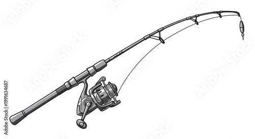 Fishing rod with reel attached closely.