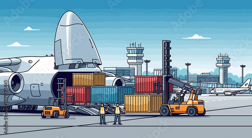 Forklift Operator Loading Shipping Containers.