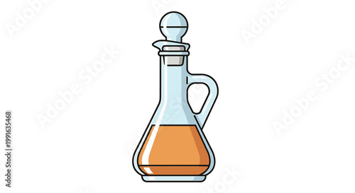 Glass bottle with handle and stopper.