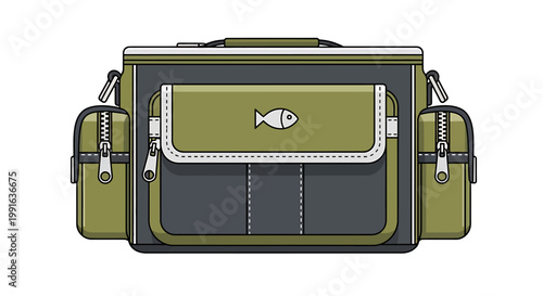 Green and gray messenger bag.