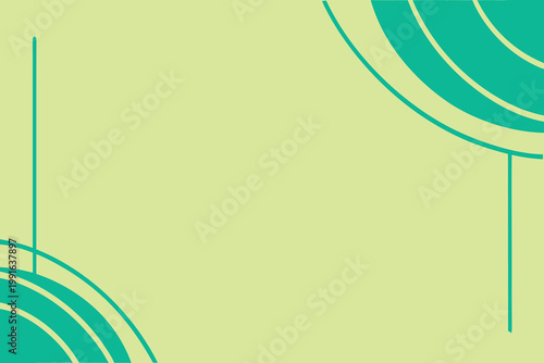 Abstract Green Minimalist Background with Teal Geometric Curves