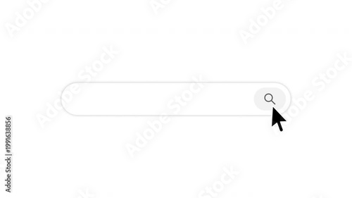 Minimal Search UI Animation for Video Overlay with Alpha Channel / Clean Interface (White & Transparent Background)