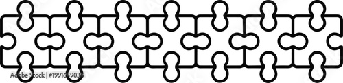 puzzle pieces seamless fit unity teamwork concept outline illustration