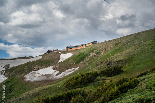 Scenic Rocky Mountain Landscape with Evergreen Hillside in Rocky Mountain NP, Colorado