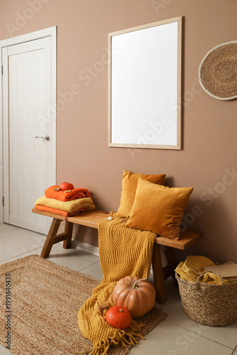 Interior of hall with woode...