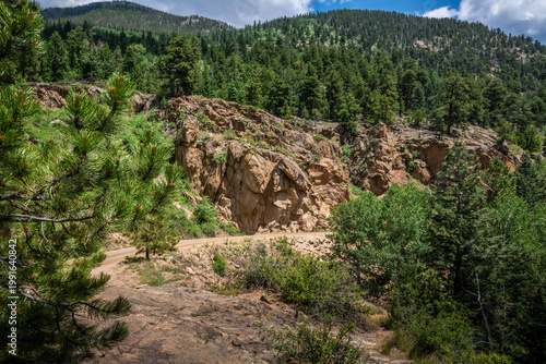 Scenic Rocky Mountain Landscape with Evergreen Hillside in Rocky Mountain NP, Colorado