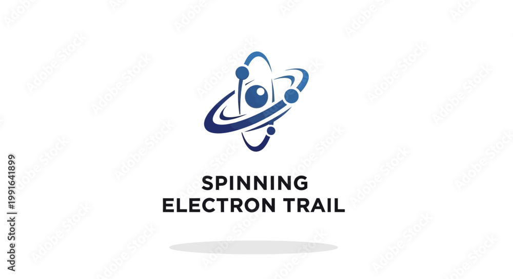 Fototapeta premium Abstract depiction of a spinning electron trail in a science graphic.