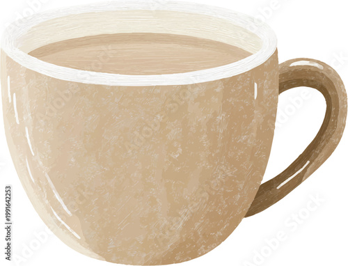 Brown Ceramic Coffee Tea Mug Cup.