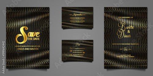 luxury wedding invitation cards set