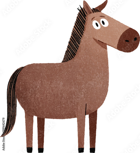 Brown Horse Toy With Big Eyes.