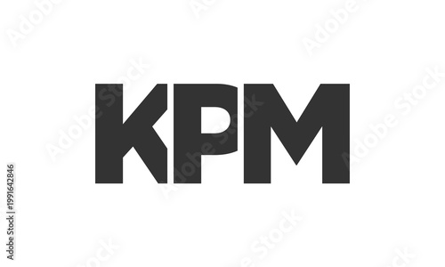KPM logo design template with strong and modern bold text. Initial based vector logotype featuring simple and minimal typography. Trendy company identity.