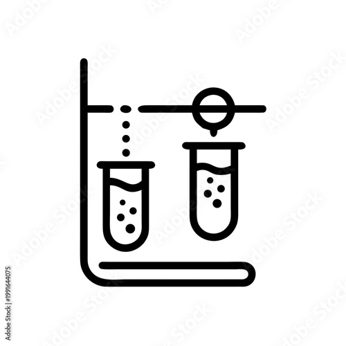 Laboratory equipment with test tubes and stand, science experiment and research, chemical analysis concept