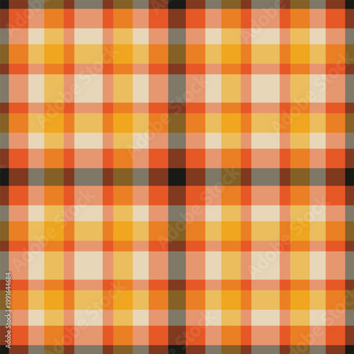 Independence day background texture plaid, deluxe seamless check tartan. Cowboy textile vector pattern fabric in orange and bright colors.