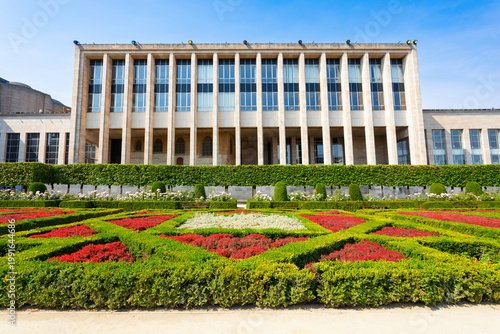 Foto Jardin Mont des Arts garden and Royal Library in Brussels, Belgium