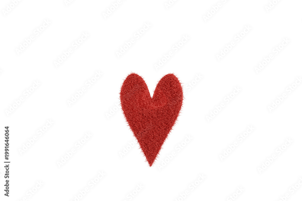 Fototapeta premium red heart isolated on white, icon, 3D, PNG