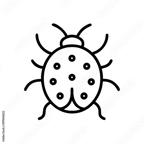 Ladybug icon for insect, animal, nature, garden, luck, and pest control on transparent background