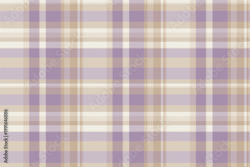 Self textile seamless texture, rough background vector tartan. Lined fabric plaid pattern check in pastel and white colors.