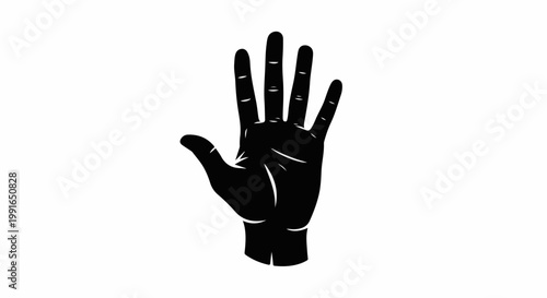 Silhouette of a right hand, palm facing forward, fingers spread