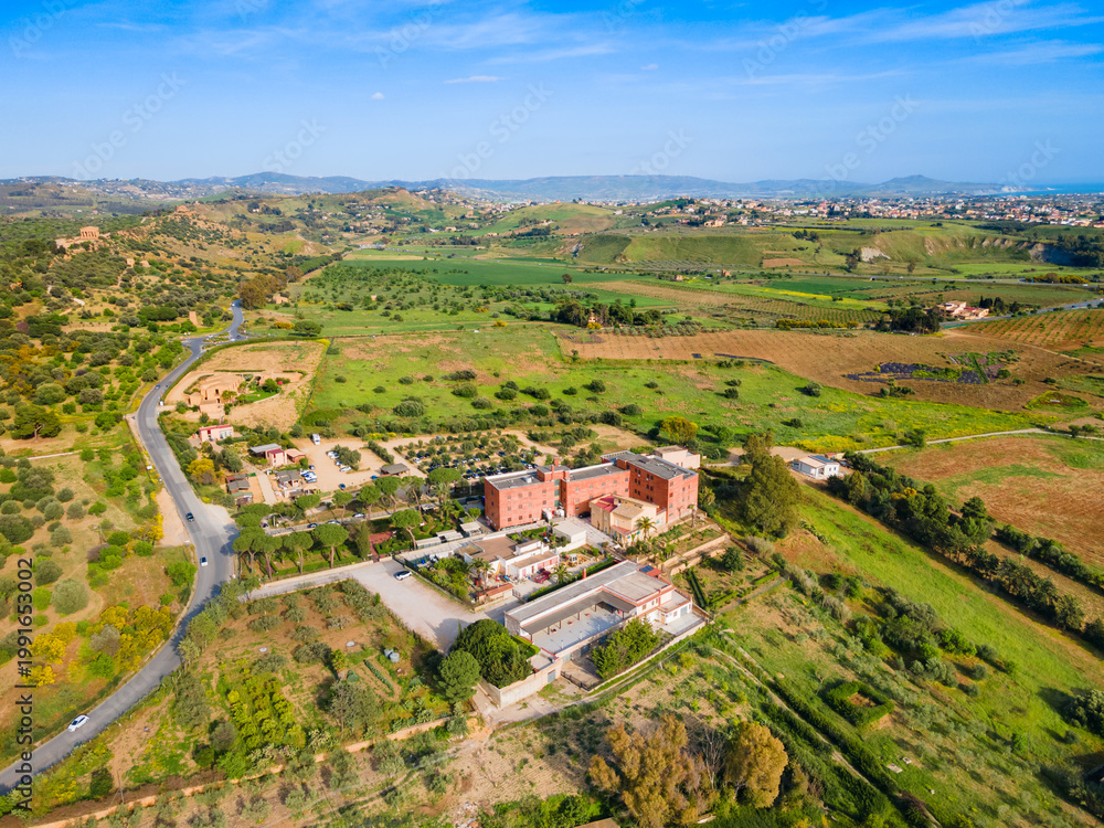 Naklejka premium Clinica Sant Anna aerial panoramic view, Agrigento
