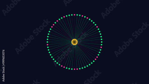 Abstract radial pattern vector representing consensus unity and collaborative teamwork in a symmetrical circular design