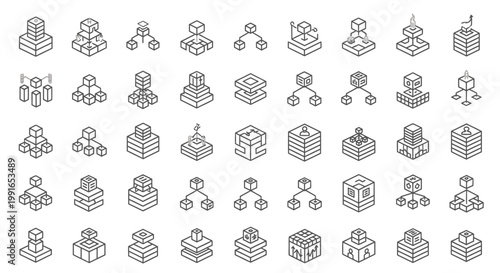 40 Business Icons, Corporate Symbols, Line Style Graphics, Professional Signs