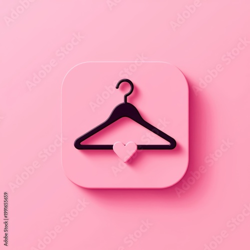 Pink background with minimalist hanger design