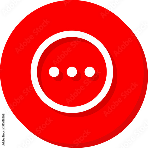 Small white horizontal ellipsis dots within a red circular frame for subtle menu control