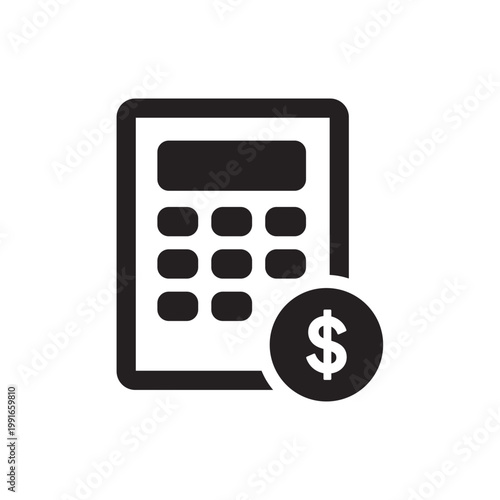 Calculator Icon Flat Vector. Clean and minimal graphic design.