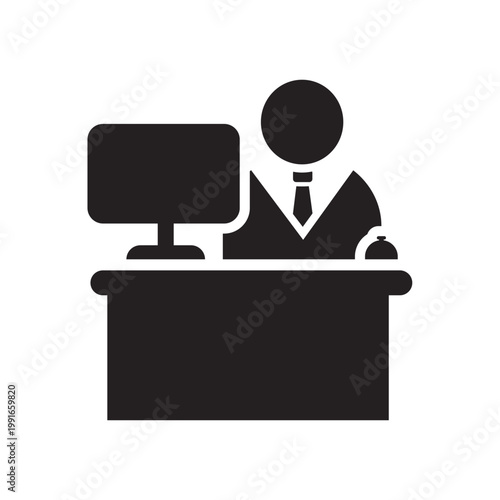 Receptionist Icon Flat Vector. Clean and minimal graphic design.