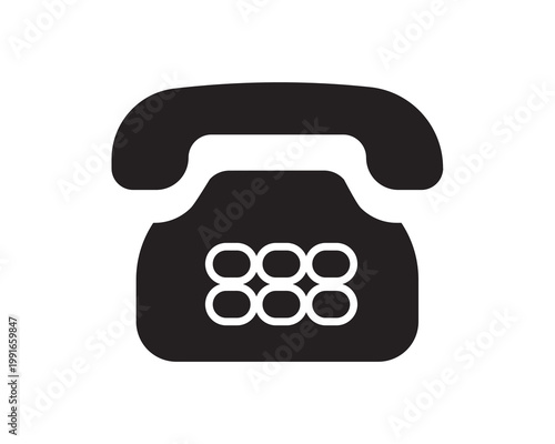 Telephone Icon Flat Vector. Clean and minimal graphic design.