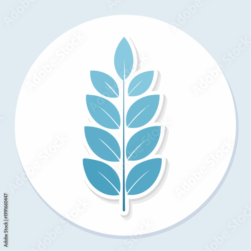 Blue Wheat Ear Icon