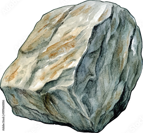 Large Gray Rock with Brown Streaks.