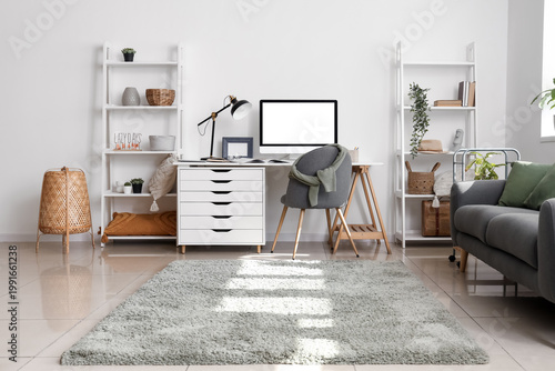 Interior of light office wi...