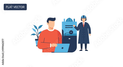 Electric Vehicle Charging and Green Technology Concept Illustration