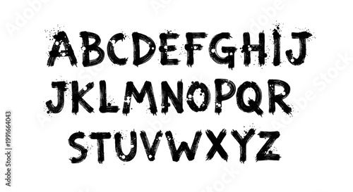 Black alphabet letters on white background.